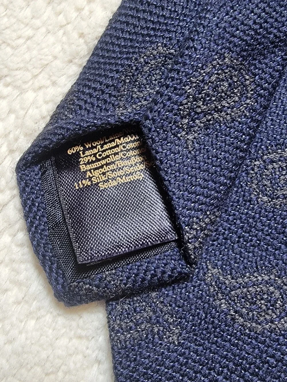 NWT Brooks Brothers Navy Paisley Tie Wool Cotton Silk Made in NY Italian Fabric